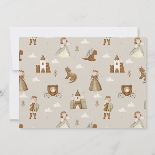 プリンセスドラゴンフェアユタリーダークスキン1st誕生日 招待状 (裏面)