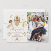 プリンセスドラゴンフェアユタールダークスキン誕生日写真 招待状 (正面)