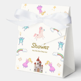 プリンセスドラゴンユニコーンキャッスルベビーシャワー フェイバーボックス