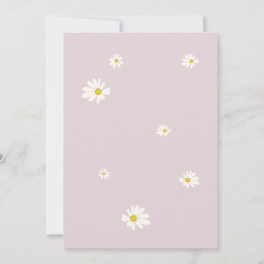 プリンセスドレエレガントスピンクホワイトデイジースウィート16 招待状 (裏面)