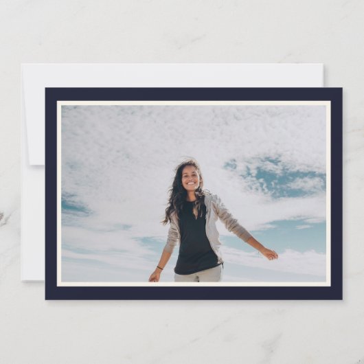 プリンセスドレスとホワイトバラ王室のズブルー写真 セーブザデート (裏面)