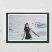 プリンセスドレスと白いバラ エメラルドグリーンの写真 セーブザデート (裏面)