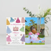 プリンセスドレスフェアリーガールフォト誕生日 招待状 (スタンド正面)