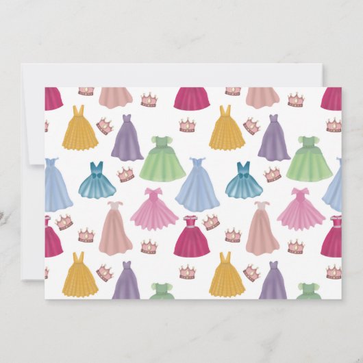 プリンセスドレスフェアリーガールフォト誕生日 招待状 (裏面)