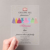 プリンセスドレスフェアリータリードレスアップガール誕生日 アクリル招待状 (インサイチュ (ポータブル))