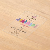 プリンセスドレスフェアリータリードレスアップガール誕生日 アクリル招待状 (レイダウン)