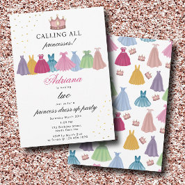 プリンセスドレスフェアリータリードレスアップガール誕生日 招待状