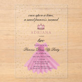 プリンセスドレスフェアリータリーワンオンザタイム誕生日 アクリル招待状 (正面)