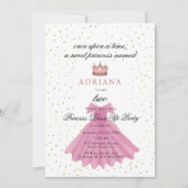 プリンセスドレスフェアリータリーワンオンザタイム誕生日 招待状 (正面)