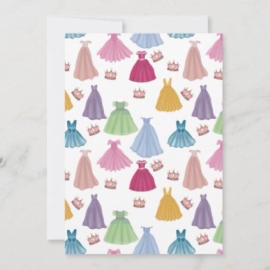 プリンセスドレスフェアリータリーワンオンザタイム誕生日 招待状 (裏面)