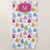 プリンセスドレスフェアリータリー小さな女の子 ビーチタオル (正面)