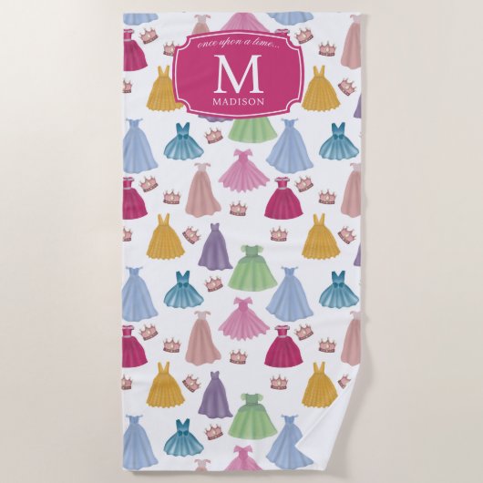 プリンセスドレスフェアリータリー小さな女の子 ビーチタオル (正面)