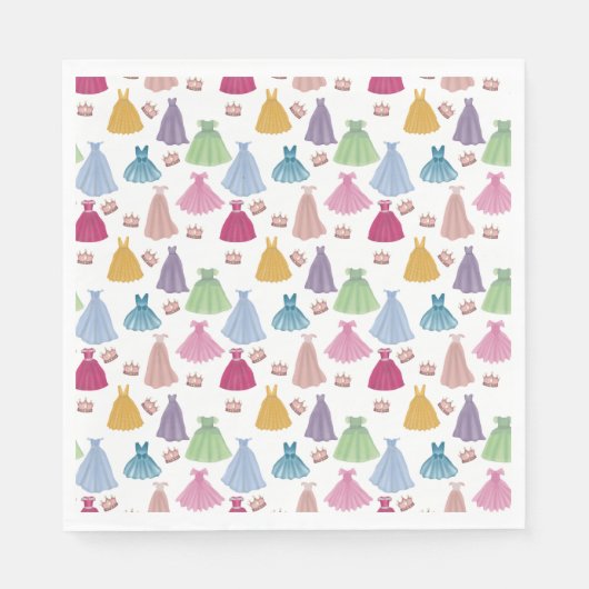 プリンセスドレスフェアリータレ小さな女の子パターン スタンダードランチョンナプキン (正面)