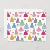 プリンセスドレスフェアリータレ小さな女の子パターン ポストカード (正面/裏面)