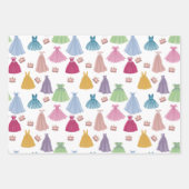 プリンセスドレスフェアリータレ小さな女の子パターン ラッピングペーパーシート (正面3)