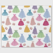 プリンセスドレスフェアリータレ小さな女の子パターン ラッピングペーパー (フラット)