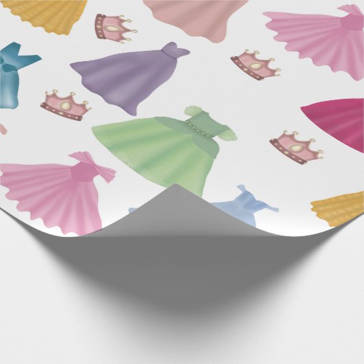 プリンセスドレスフェアリータレ小さな女の子パターン ラッピングペーパー (角)