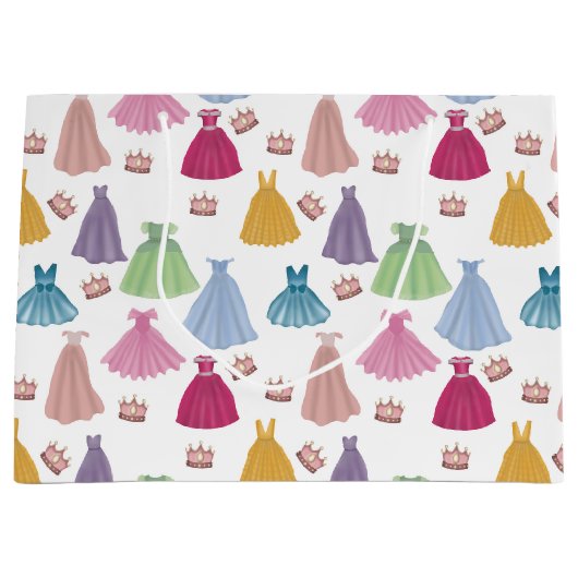 プリンセスドレスフェアリータレ小さな女の子パターン ラージペーパーバッグ (正面)