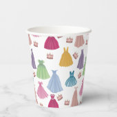 プリンセスドレスフェアリータレ小さな女の子パターン 紙コップ (裏面)