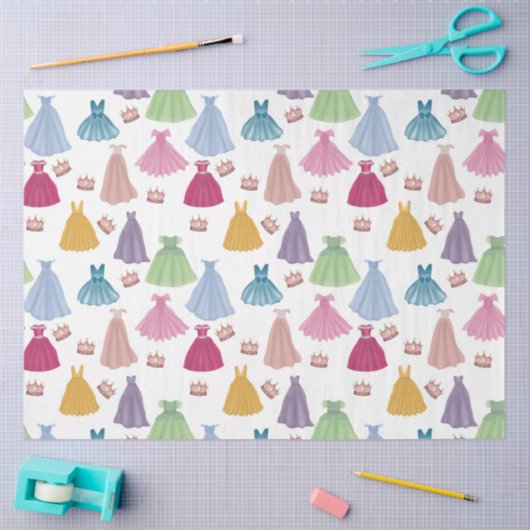 プリンセスドレスフェアリータレ小さな女の子パターン 薄葉紙 (クラフト)