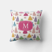 プリンセスドレスフェアリータレ小さな女の子モノグラム クッション (裏面)