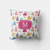 プリンセスドレスフェアリータレ小さな女の子モノグラム クッション (正面)