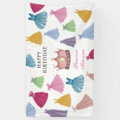 プリンセスドレスフェアリータレ小さな女の子誕生日 横断幕 (縦)