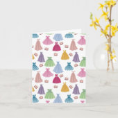 プリンセスドレス おとぎ話の小さな女の子のパターン カード (黄色い花)