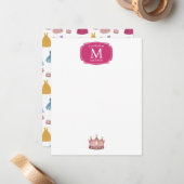 プリンセスドレス おとぎ話の小さな女の子 ノートカード (正面/裏面インサイチュ)