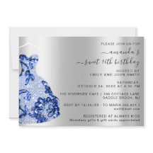 プリンセスドレ王室のススウィート16thブルーネイビープリンセス