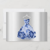 プリンセスドレ王室のススウィート16thブルーネイビープリンセス 招待状 (裏面)