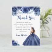 プリンセスネイビードレスSweet sixteenありがとう サンキューカード (スタンド正面)