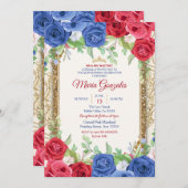 プリンセスネイビー&ブルゴーニュキンセアニェラ招待状 招待状 (正面/裏面)