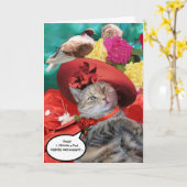 プリンセスネコと赤帽子とハトの母の日 カード (黄色い花)