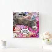 プリンセスネコのジレンマ スクエア壁時計 (ホーム)