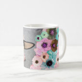 プリンセスネコエレガントー、ビッグ二枚帽子とバラ コーヒーマグカップ (正面右)