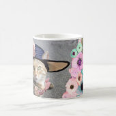 プリンセスネコエレガントー、ビッグ二枚帽子とバラ コーヒーマグカップ (中央)