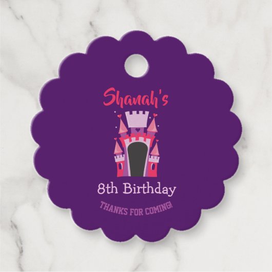 プリンセスバウンスバウンスハウスバースデーパーティー フェイバータグ (正面)