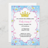 プリンセスバタフライガール誕生日招待状 招待状 (正面/裏面)