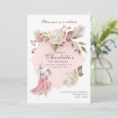 プリンセスバニーラビットのパーソナライズされた誕生日パーティー 招待状 (スタンド正面)