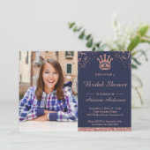 プリンセスバラ金ゴールドグリッターフォトブライダルシャワー 招待状 (スタンド正面)