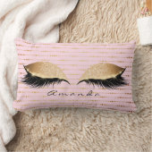 プリンセスバラ金ゴールドグリッターラッシュネームストライプ ランバークッション (ブランケット)