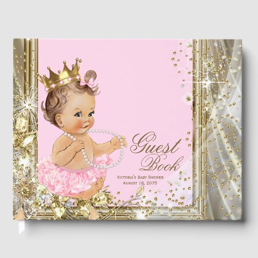 プリンセスバレリーナガールベビーシャワーゲストブック ゲストブック (正面)