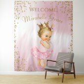 プリンセスバレリーナベビーシャワーバックドランドブロンド タペストリー (インサイチュ)