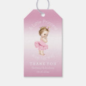 プリンセスバレリーナベビーシャワーピパーソナライズされたンク ギフトタグ (正面)
