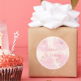 プリンセスバレリーナ誕生日クラシックラウンドステッカー ラウンドシール