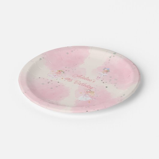 プリンセスバレリーナ誕生日紙パーティープレート ペーパープレート (アングル)