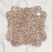 プリンセスバースデーパーティベージュグリッター フェイバータグ (裏面)