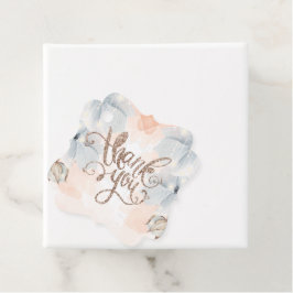 プリンセスバースデーパーティベージュグリッター フェイバータグ