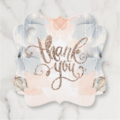 プリンセスバースデーパーティベージュグリッター フェイバータグ (正面)